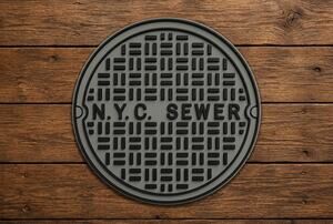 New York City Sewer Cover Sign Street Road NYC Manhole Cover Grate